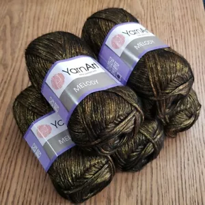YarnArt Melody Shiny, Satin Soft metallic aran knitting yarn 5 x 100g colour 886 - Picture 1 of 6