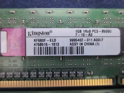 Kingston 4GB 1GB 1Rx8 PC3-8500U KF680F-ELD Set of 4 memory modules EXCELLENT - Image 1 of 4