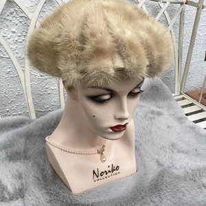 1960s vintage ladies hat Antique Fur Beautiful light Brown - Picture 1 of 20