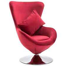 vidaXL Swivel Egg Chair With Cushion Red Velvet 248466