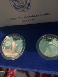 Silver Dollar And Half Dollar 1886 1986 - Picture 1 of 13