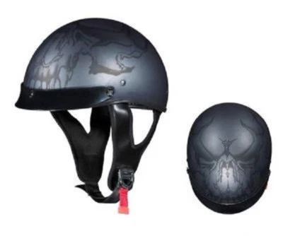 Medio casco Taz Fang de Kali diseño calavera talla XXL 2XL aprobado por DOT Harley Rider Foto 1 de 4