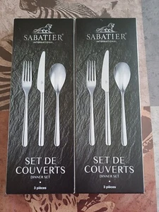 Lot 2 set de 3 couverts " SABATIER " Ensemble Ménagère NEUFS Lion International