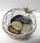 Farmhouse Metal Bird's Nest With Bird Basket Bowl And Rare Inspirational Stones!
