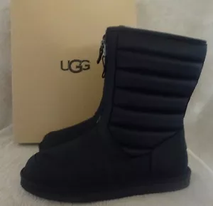 UGG Australia 1013292 Zaire Black Nubuck & Nylon Boots Shoes US 8 EUR 39 NWB - Picture 1 of 6