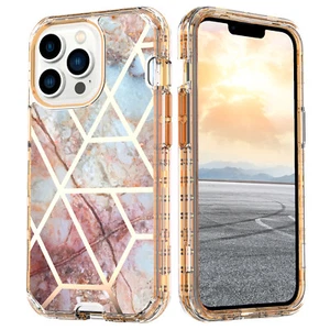 For iPhone 13 Pro 12 11 Pro Max Dustproof Marble Pattern Shockproof Rubber Case - Picture 1 of 48