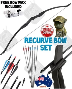 30lb Takedown Recurve Archery Bow plus FREE Bowstring Wax and Leather Finger Tab - Picture 1 of 18