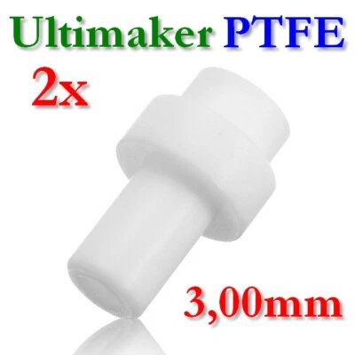 3D-DRUCKER-FILAMENT.DE 2x PTFE Teflón 3mm Acoplador Acoplador Repuesto Obstrucción para Ultimaker 2 2+ UM2+