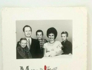 Vtg Used Personalized Family Real Photo Christmas Card  5 1/2" X 4 1/4" (A29) - Picture 1 of 3