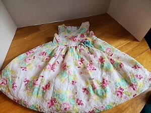 Beautiful Dress Size 24 Months Little Me Floral Print Sleeveless Lined Button Up