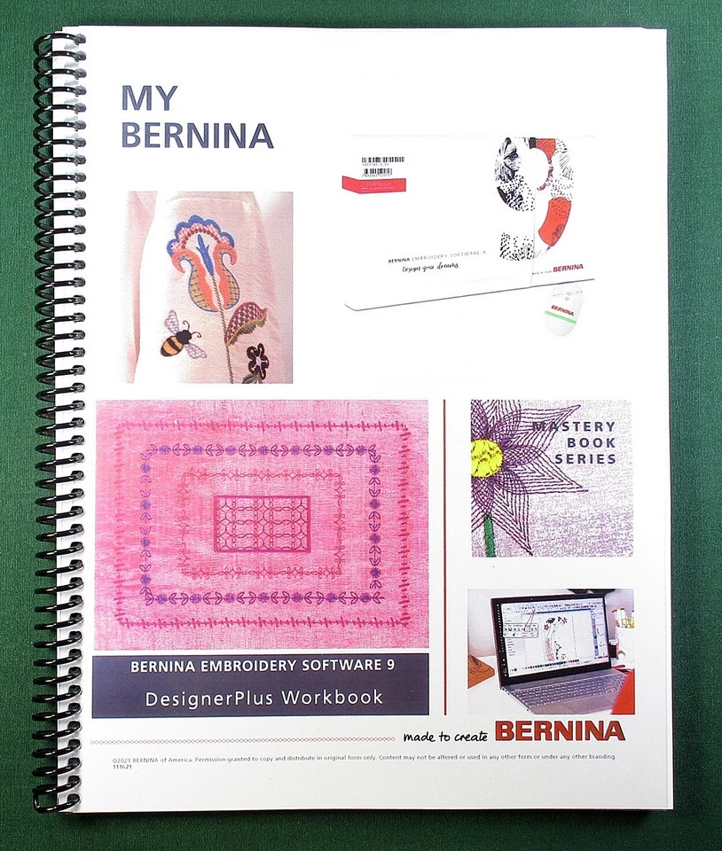 Bernina Embroidery Software V9 DesignerPlus Workbook 31 Pages Clear Covers