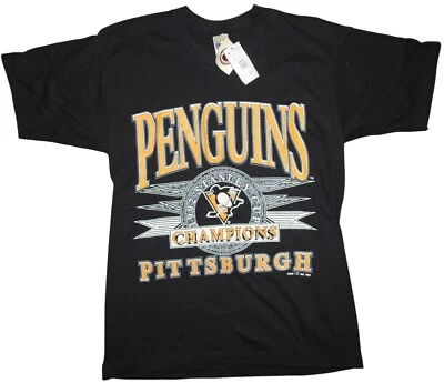 Nueva con etiquetas Camiseta Vintage 1992 Pittsburgh Penguins Stanley Cup Champions Puntada Única Foto 1 de 4
