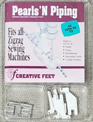 CREATIVE FEET Pearls 'N Piping PNP-94 Sewing Machine Presser Foot & Adapters NEW - Image 1 of 4