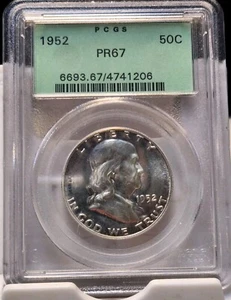 1952 Proof Franklin Half Dollar 50c PCGS PR67 OGH Old Green Holder Nice Original - Picture 1 of 5
