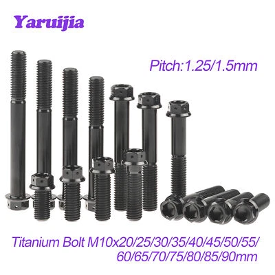 Perno de titanio M10x1,25/1,5 mm cabeza de brida hexagonal 20,25,30,35,40,45,50,55,60,70,80,90 Foto 1 de 4