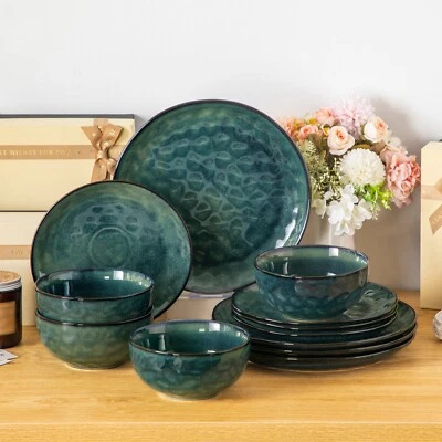 Geschirr Set Grün Steingut Tafelservice 4, 8, 12 Personen 12/24/36-tlg. starry - Bild 1 von 4