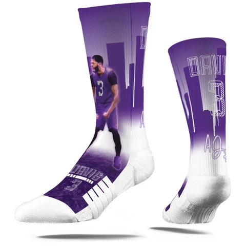 Youth Strideline Anthony Davis Los Angeles Lakers Hometown Hero Socks Cover