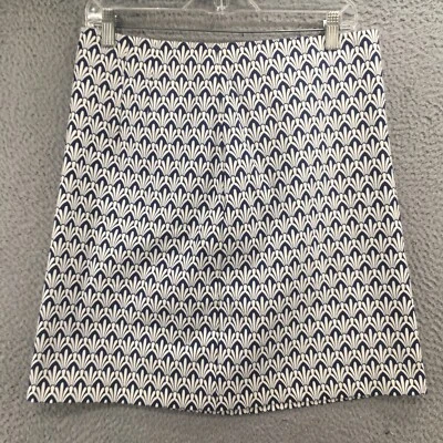 Talbots A-Line Skirt Womens 8 Multicolor Cotton Blend Zip Back Pull On Casual - Image 1 of 4