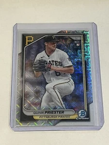 2024 Bowman Chrome Quinn Priester RC #67 Mojo Refractor Pittsburgh Pirates - Picture 1 of 2