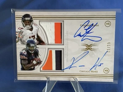 2015 Topps Definitive Alshon Jeffery /Kevin White Dual Patch Auto #11/15 Bears - Image 1 of 4