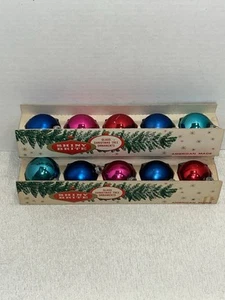 2x Set Of 5 Vintage Shiny Brite 2” Glass Ornaments In Original Boxes (10 Total) - Picture 1 of 8