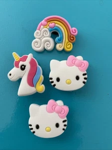 4 Dijes para Zapatos Jardín Holey Zuecos Gatito Arco Iris Pin Enchufe Accesorio para Cocodrilo - Imagen 1 de 6