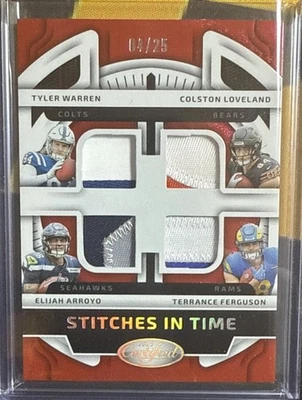 Tyler Warren Loveland Arroyo Ferguson 2025 Stitches In Time Red Quad Patch /25 - Image 1 of 2