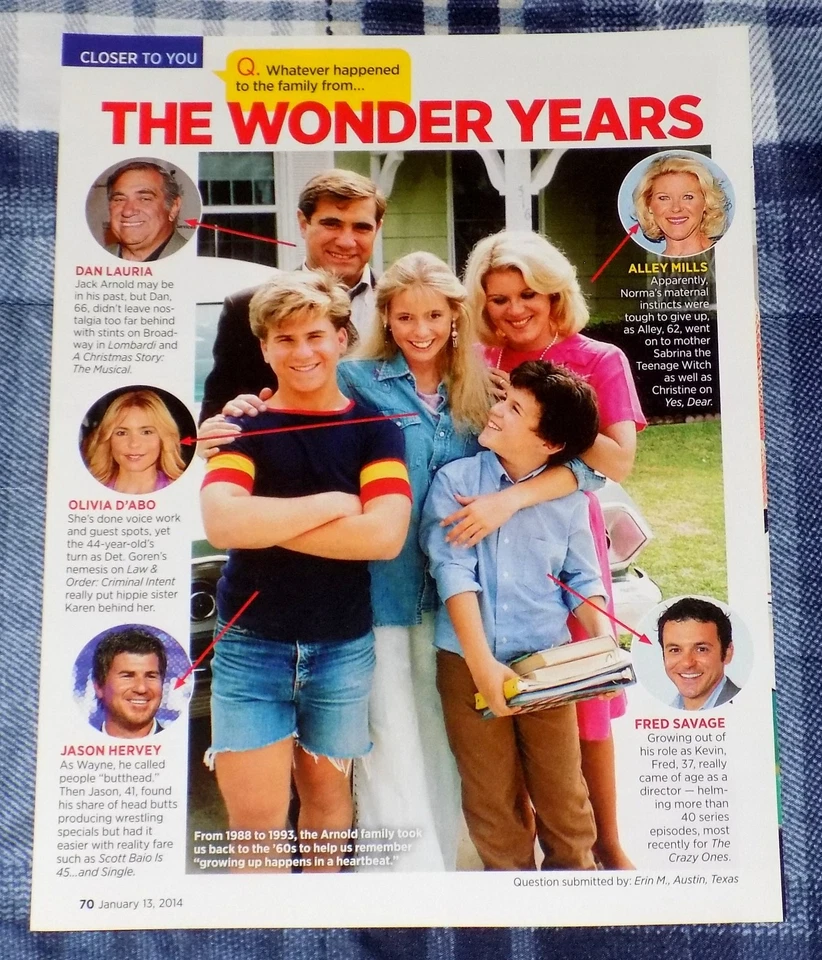 THE WONDER YEARS ELENCO REVISTA DAN LAURIA ALLEY MILLS FOTO ÁLBUM DE RECORTES RECORTE Foto 1 de 1