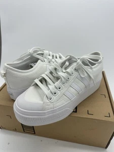 Size 8 - adidas Nizza Platform Triple White W - Picture 1 of 8