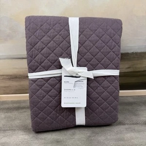 Pottery Barn Heirloom Scallop Quilted Pillow Shams Euro Set/2 Plum NWT - Picture 1 of 6