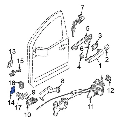 For Nissan Titan 2004-2015 Nissan 80401ZJ00A Front Lower Door Hinge - Image 1 of 4
