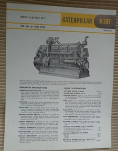 Caterpillar D397 Diesel Electric Set English sales brochure/leaflet 1959 - Picture 1 of 1