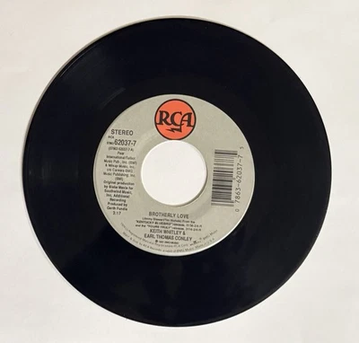 Keith Whitley – Brotherly Love B/W Backbone Job RCA 45 RPM 1991 VG - Image 1 of 2