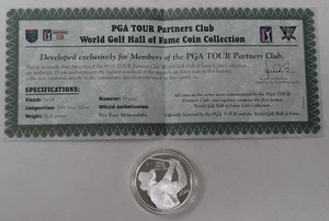 2004 Tom Kite PGA Tour World Golf Hall Of Fame 1 oz .999 argento fino rotondo - Foto 1 di 6