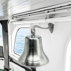 7 Zoll Wandmontage Chrom Silber Türklingel Schiffsglocke - Picture 1 of 6
