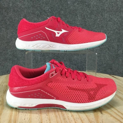 Mizuno Wave Sonic Running Shoes Womens 6.5 Pink White Blue Low Lace Up Mesh - Image 1 of 4
