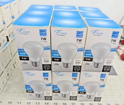 (6) R20 Flood Bulbs LED 7W 45W E26 Medium Base 2700K Warm White Dimmable 500 Lum - Image 1 of 4