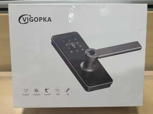 VIGOPKA Serratura Porta Ingresso Senza Chiave, Serrature Smart per Porta Anteriore con Pomello,Nero - Foto 1 di 3
