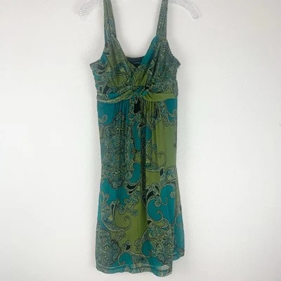 Vestido Apt 9 Mujer Pequeño Cintura Imperio Y2K Paisley Boho Babydoll Malla Elástica S Foto 1 de 4