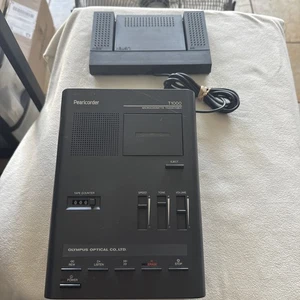 Olympus Pearlcorder T1000 Desktop Cassette Transcriber with Foot Pedal  Japan - Picture 1 of 5