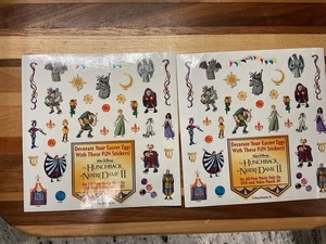 Walt Disney Hunchback Notre Dame II Easter Egg Sticker stickers NEW 2 Sheets - Picture 1 of 2
