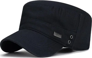 Cadet Hat Flat Top Hats Army Military Caps for Men Women Black - Picture 1 of 7