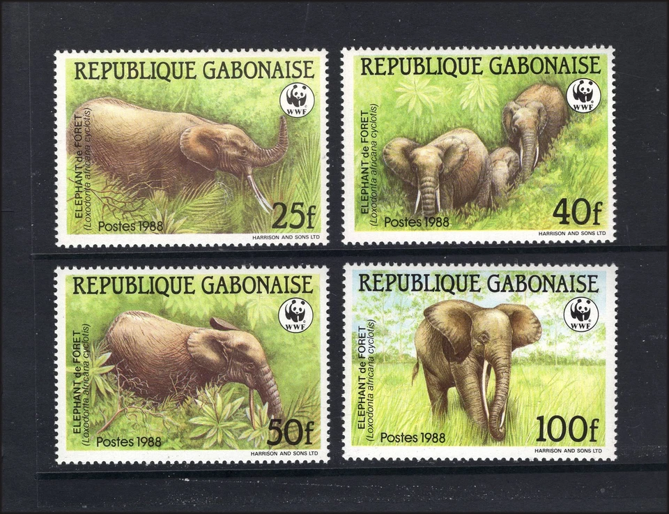 M28441 Gabon 1988 elephants Set X4 UMM Sg 1000/3 Cat £13.50 — 第 1/1 张图片