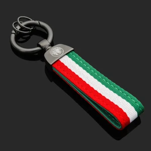 3COLOR NYLON BRAID ZINC ALLOY CAR KEYCHAIN KEYRING FOR ALFA ROMEO - Picture 1 of 2