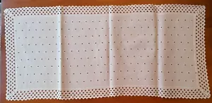 Spitze bestickt große Baumwolle Dach 30"" x 14"" weiß rechteckig schön - Bild 1 von 5