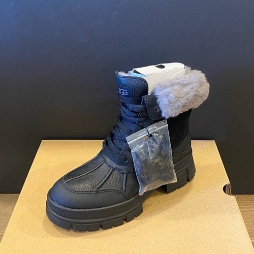 Stivaletti da neve corti UGG donna neri Ashton Addie stivaletti scarpe basse 10 NUOVI