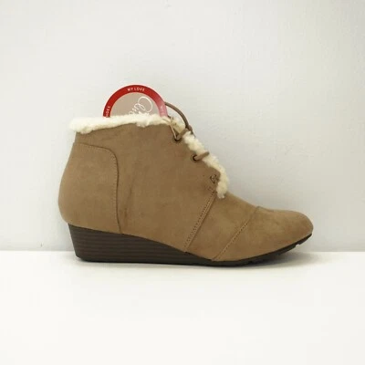 Zapatos para mujer Mia Amore Sarah con cordones botín de cuña topo imitación gamuza 8,5 Foto 1 de 4