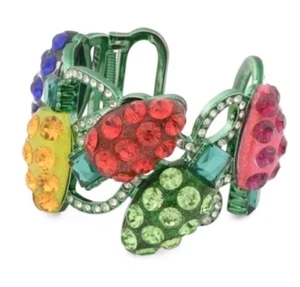 BETSEY JOHNSON STUNNING STATEMENT CHRISTMAS LIGHTS CUFF BRACELET NWT - Picture 1 of 3