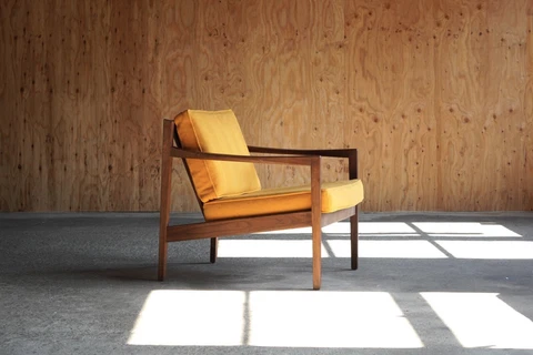 DUX Walnut Danish Modern Lounge Chair 1960s Cover
