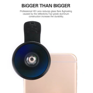 Super Wide Angle 0.45X and 15X Macro Lens Clip-on For iphone Camera Univers`-a - Zdjęcie 1 z 8
